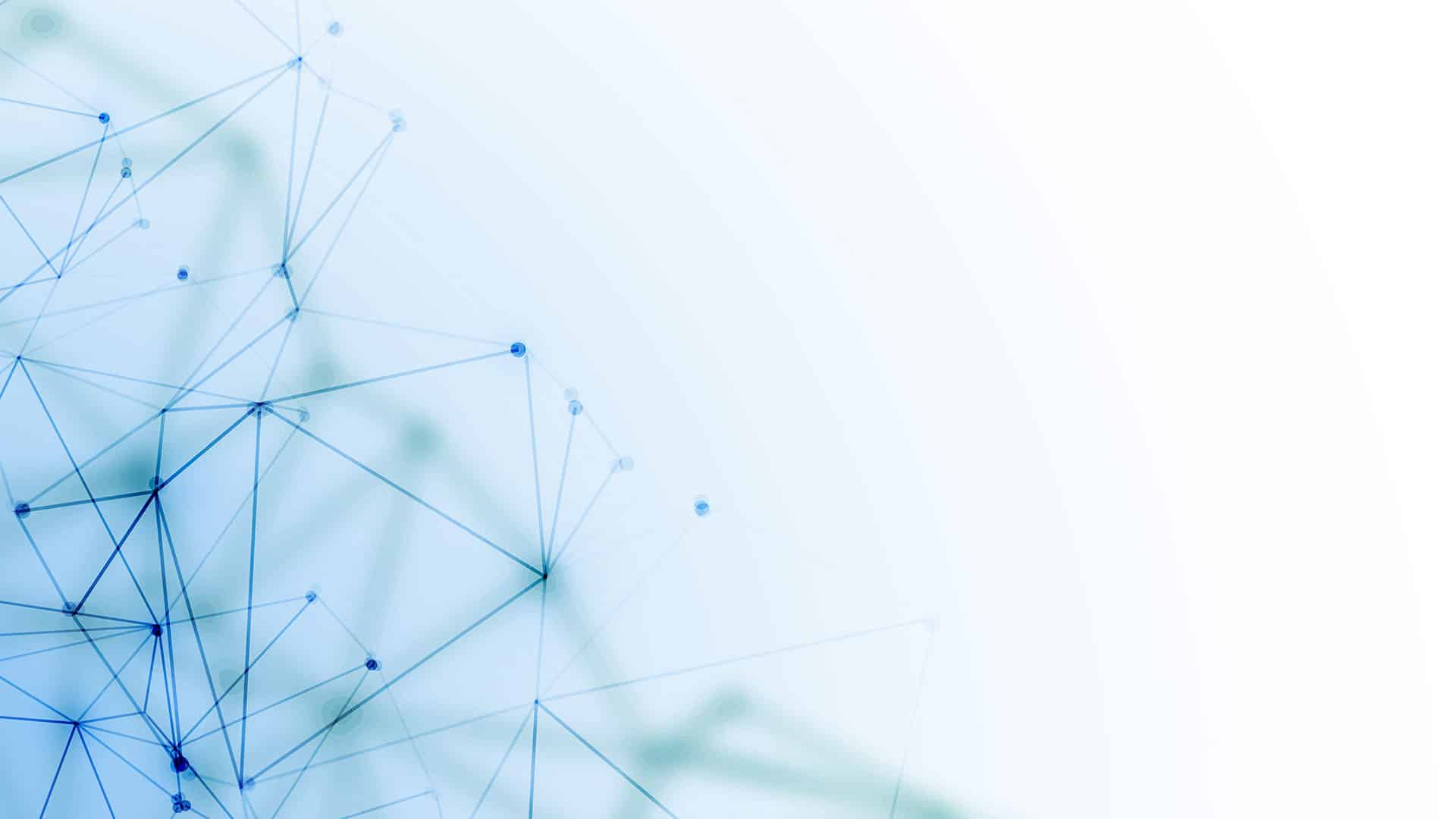 Abstract blue network of connected nodes