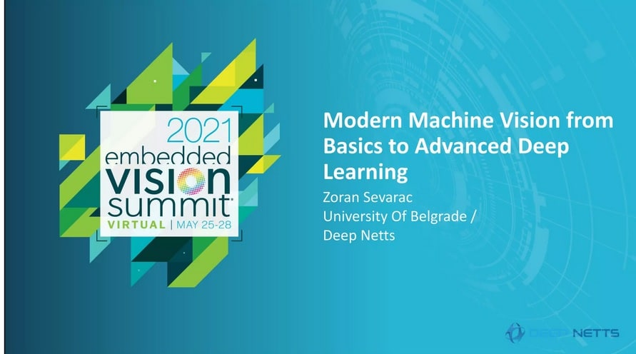 Title slide of the talk at the 2021 Embedded Vision Summit