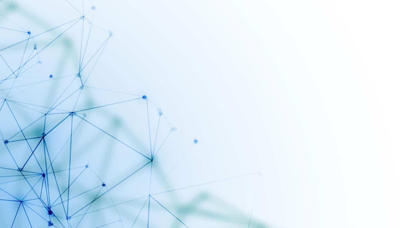 Abstract blue network of connected nodes